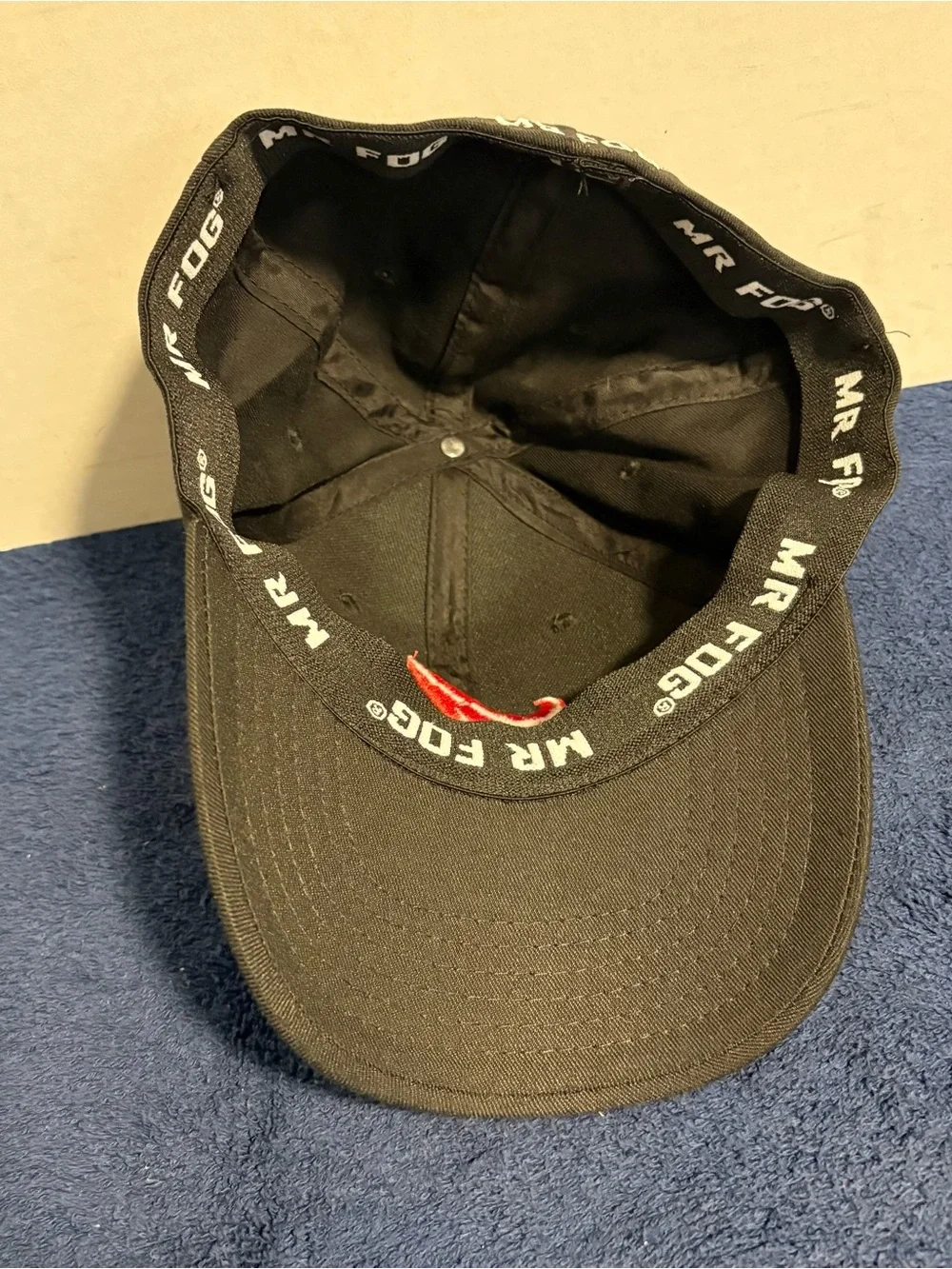 Black Baseball Cap with Red Logo